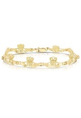 adorable yellow gold heart crown Claddagh baby bracelet